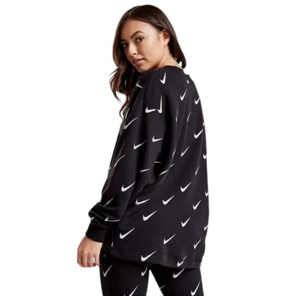 NIKE Rally Metallic Swoosh Crewneck Sweatshirt Dolman sleeve Oversized SZ XL - Picture 1 of 12